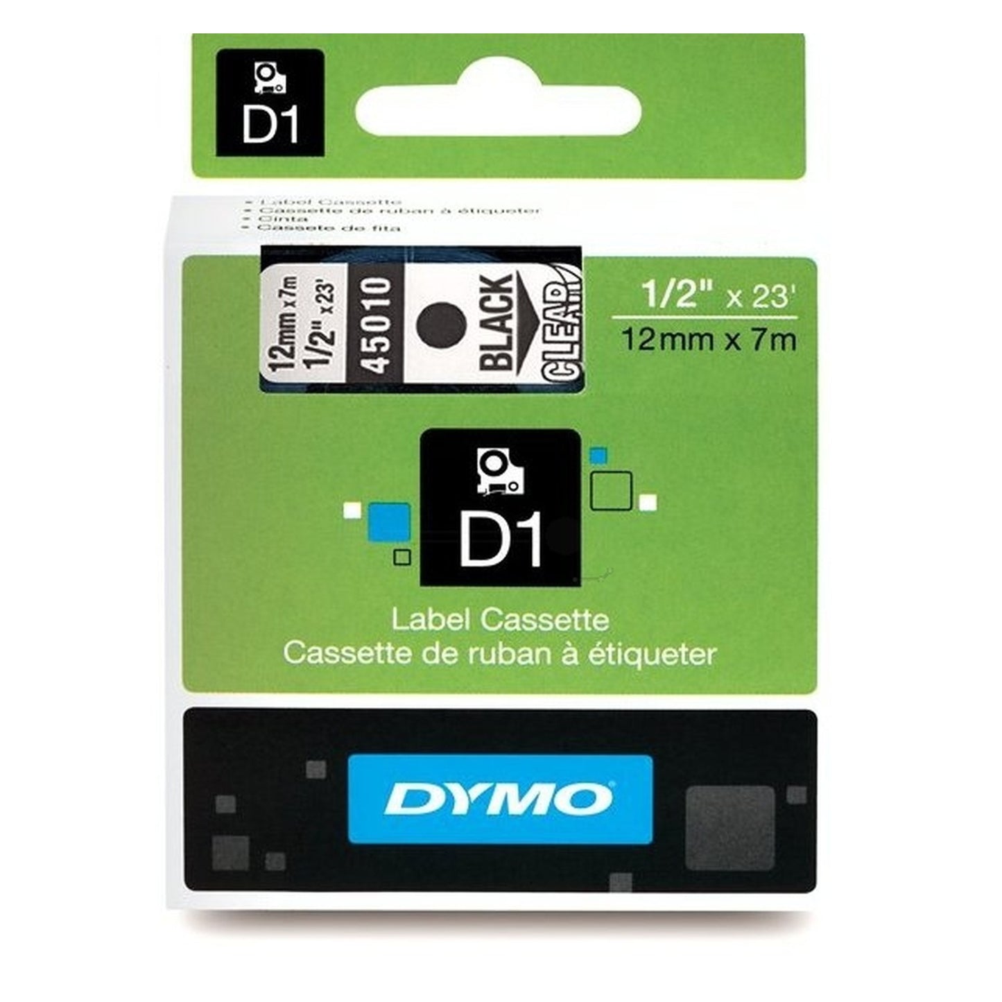 Rouleau d'étiquettes d'origine Dymo 45010 / S0720500 - noir, transparent