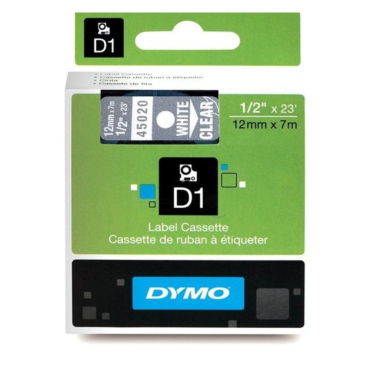 Rouleau d'étiquettes d'origine Dymo 45020 / S0720600 - transparent, blanc