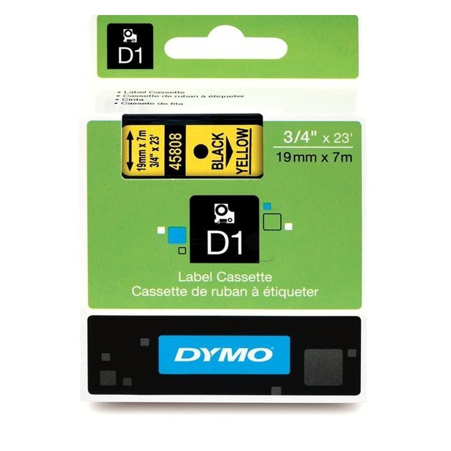 Rouleau d'étiquettes d'origine Dymo 45808 / S0720880 - noir, jaune