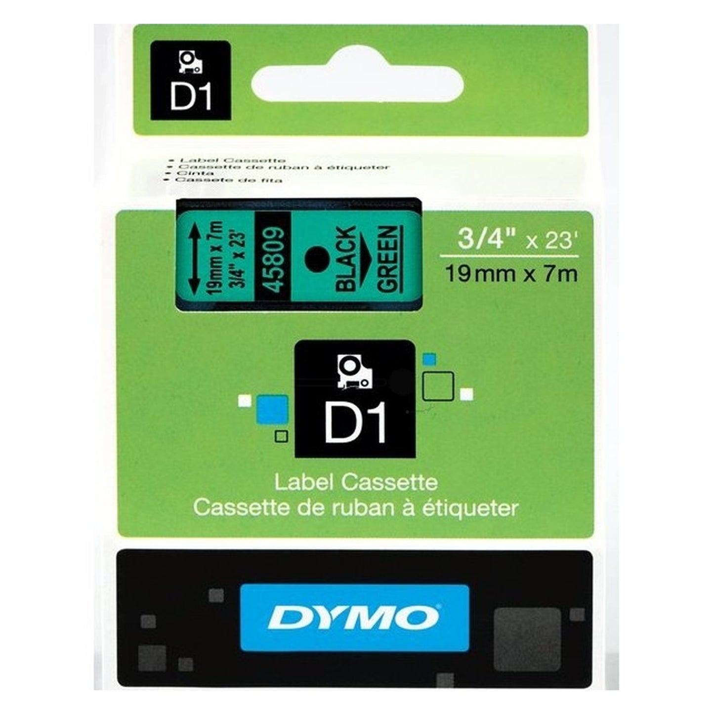 Rouleau d'étiquettes d'origine Dymo 45809 / S0720890 - noir, vert