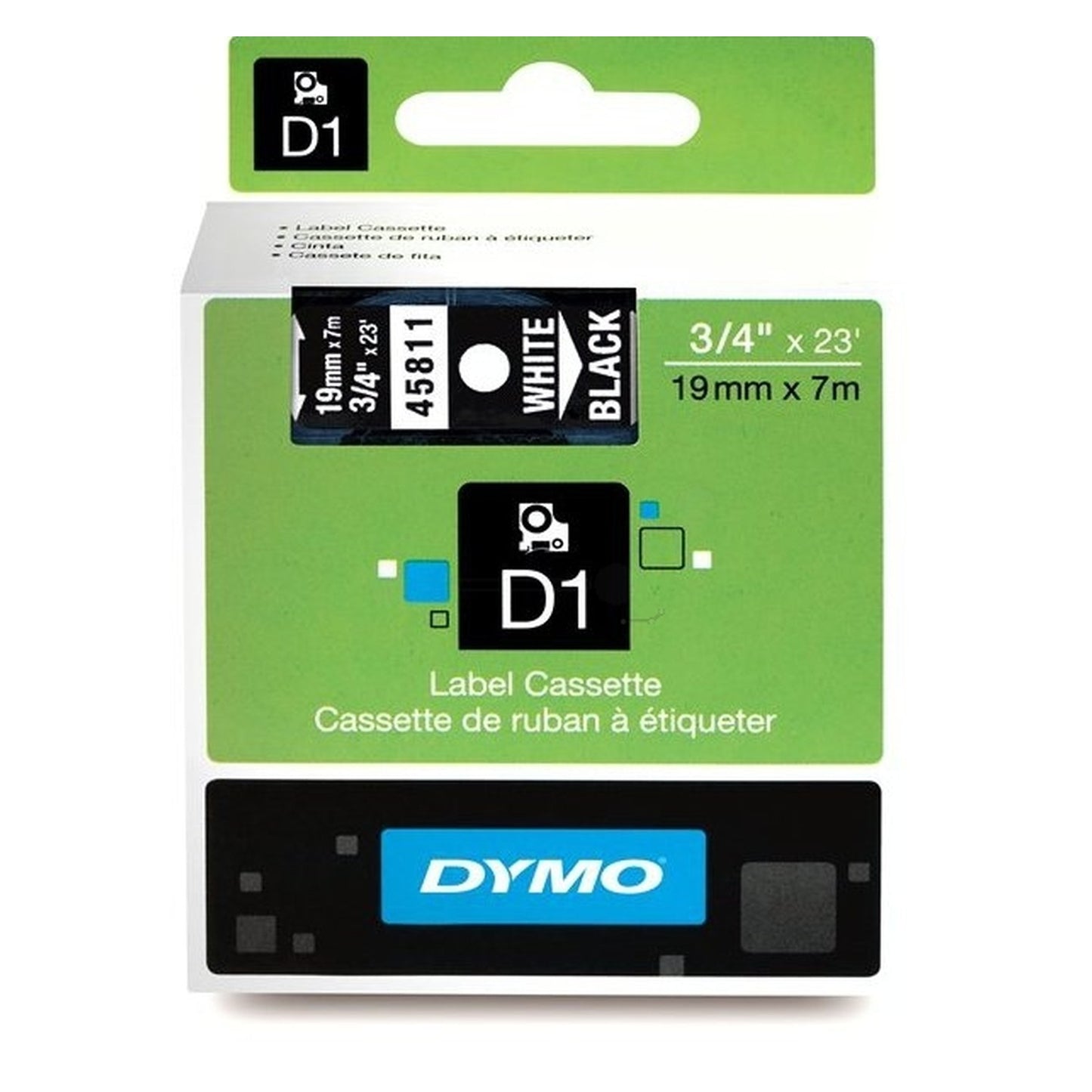 Rouleau d'étiquettes d'origine Dymo 45811 / S0720910 - noir, blanc