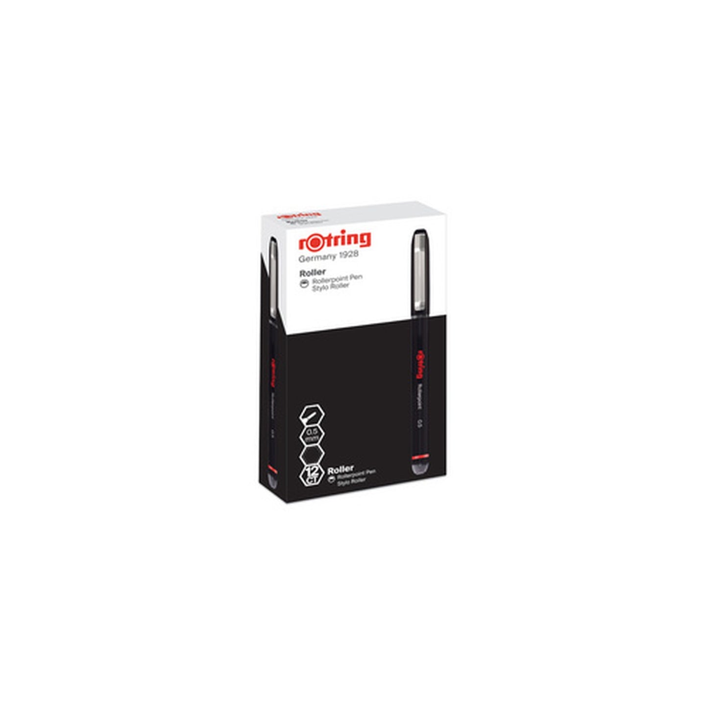 rotring Stylo roller Rollerpoint, largeur tracé: 0,5mm, noir x12