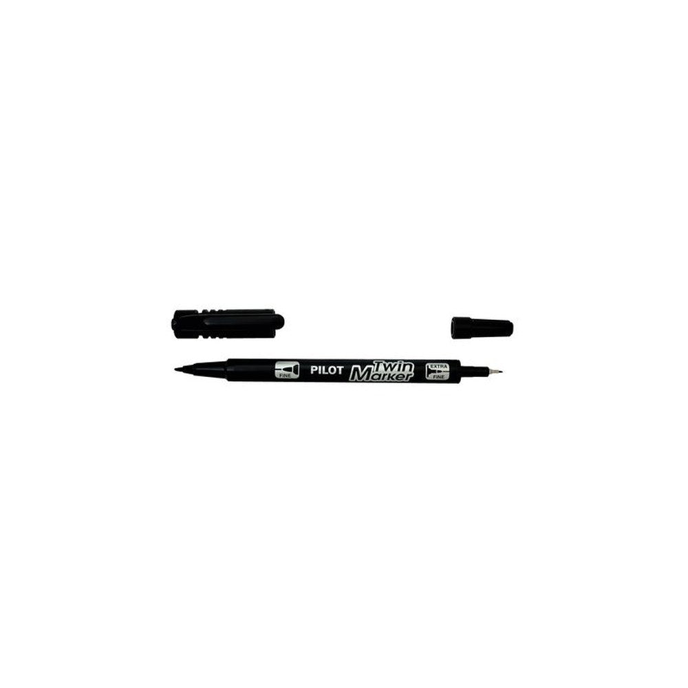 PILOT Marqueur permanent Twin Marker, extra fin, noir