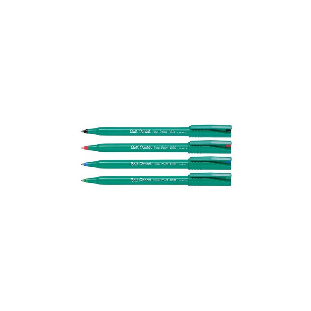 Pentel Stylo roller Ball Pentel R50, Recycology, rouge