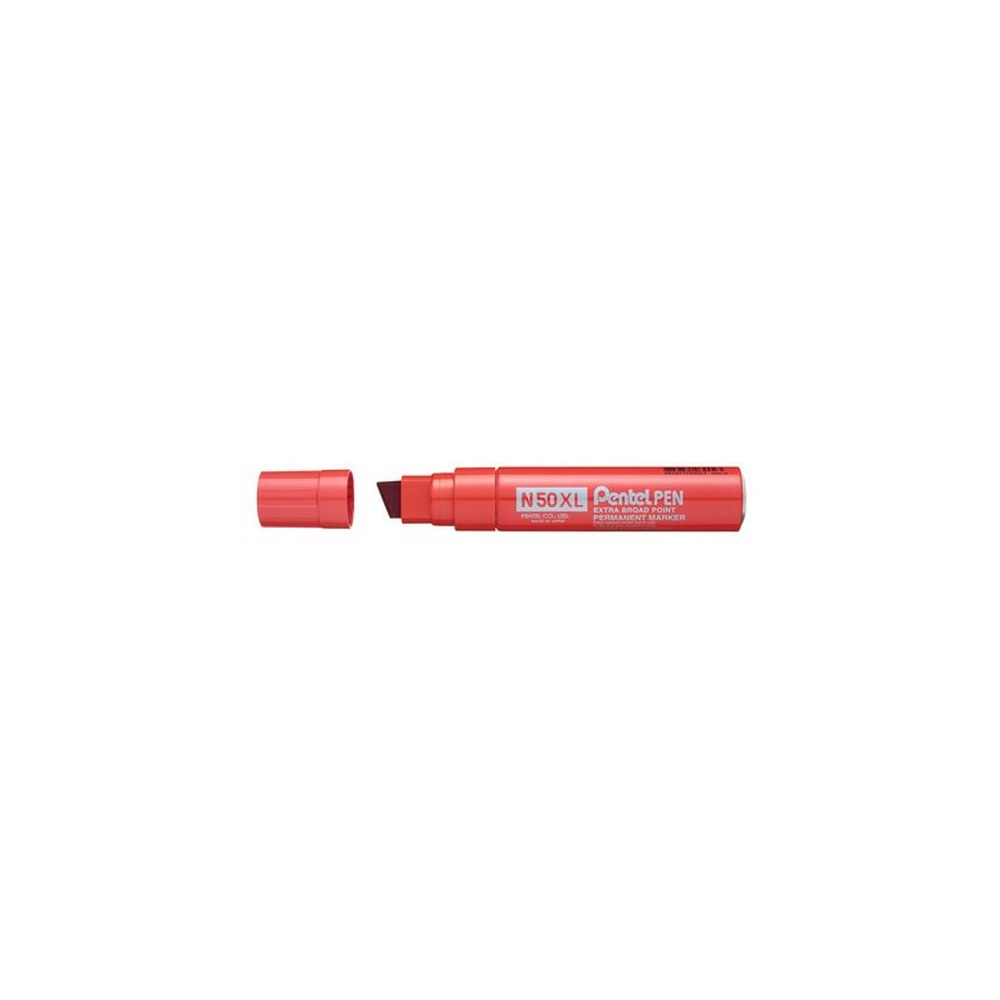 Pentel Marqueur permanent N50XL, pointe biseautée, rouge