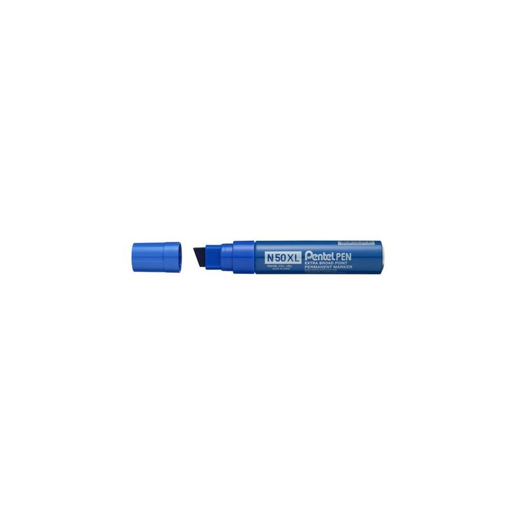 Pentel Marqueur permanent N50XL, pointe biseautée, bleu
