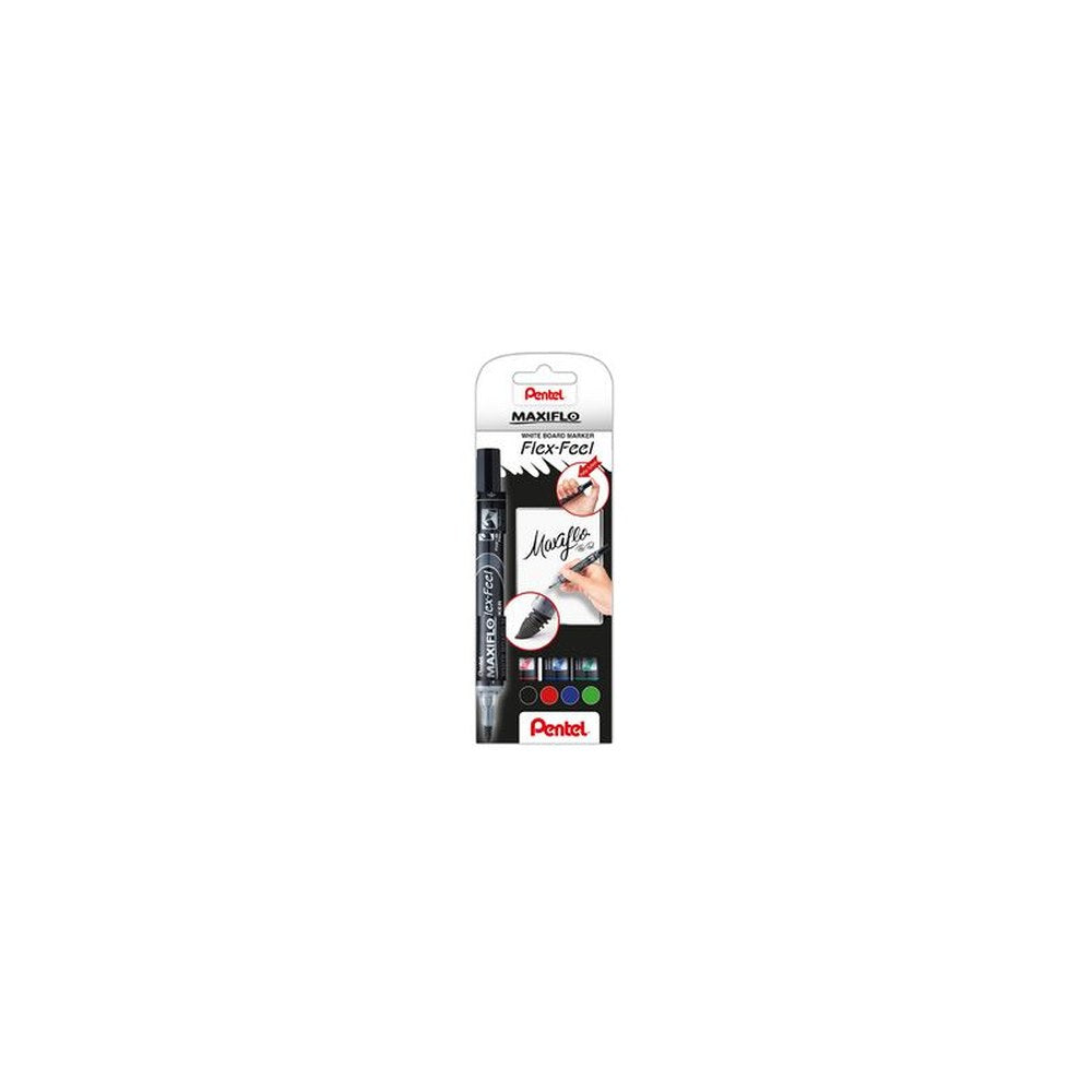 Pentel Marqueur pour tableau blanc Maxiflo Flex-Feel, kit
