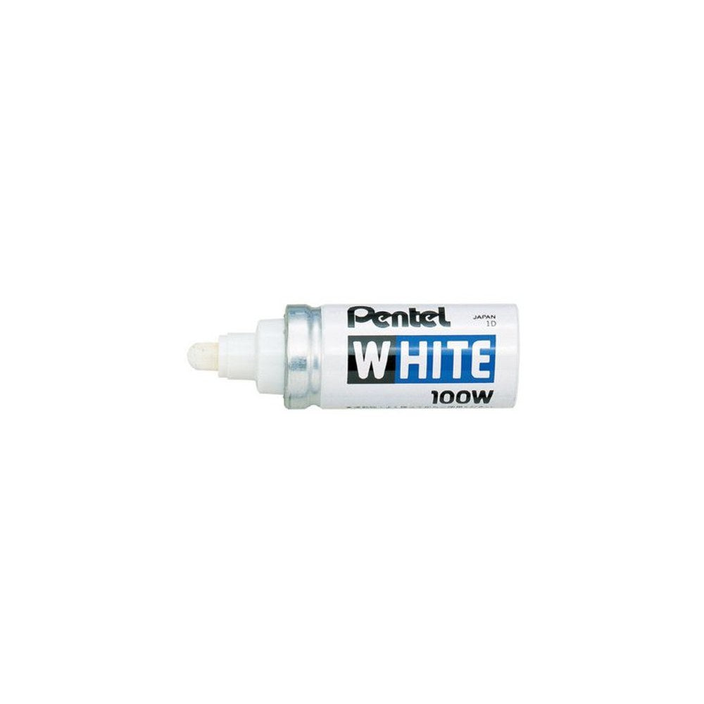 Pentel Marqueur permanent X100W, pointe ogive, 1,3 mm, blanc