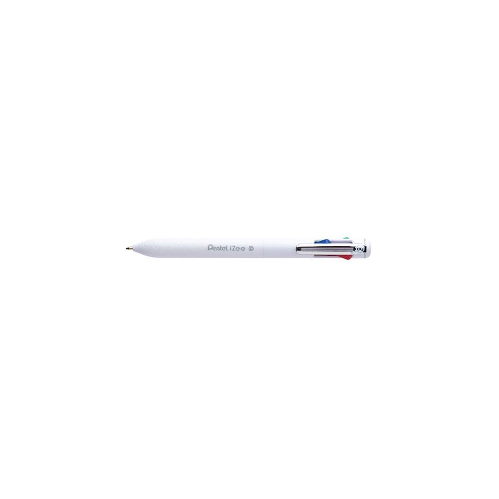 Pentel Stylo à bille rétractable 4 couleurs iZee, blanc