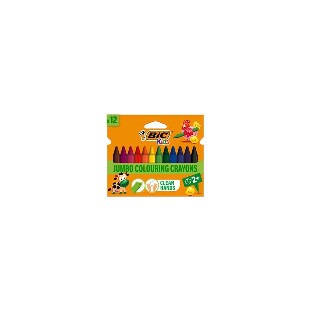 BIC Crayon de cire Plastidecor Triangle, étui de 12