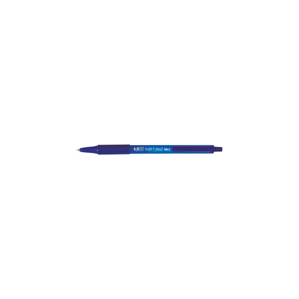 BIC Stylo à bille rétractable Soft Feel Clic grip, bleu