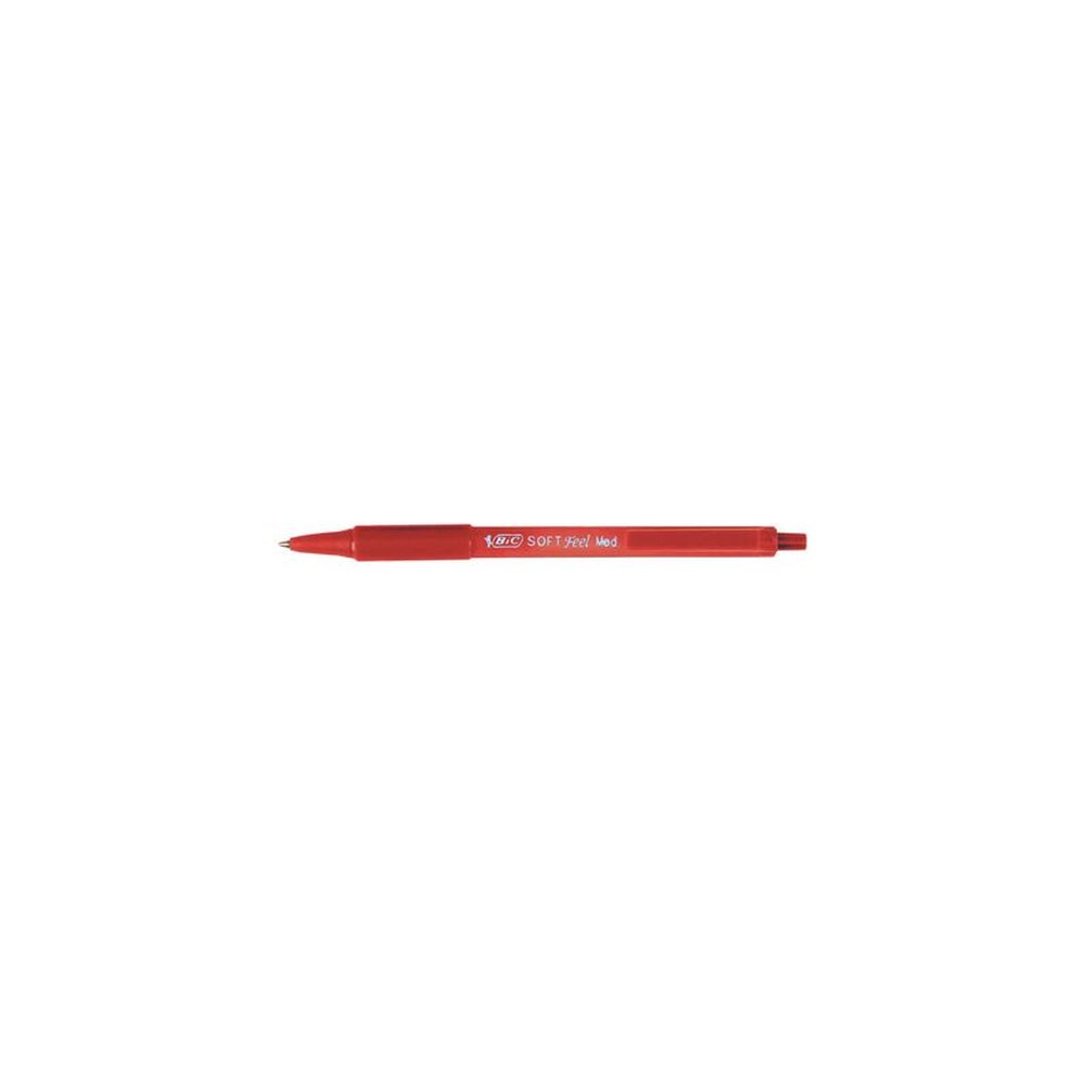 BIC Stylo à bille rétractable Soft Feel Clic grip, rouge