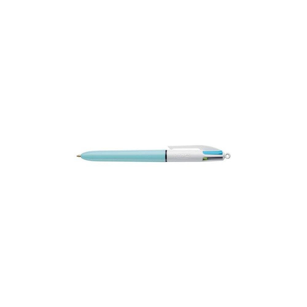 BIC Stylo à bille rétractable 4 Colours Fun, bleu /blanc