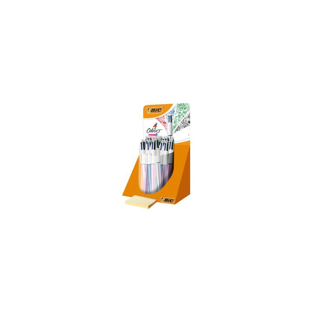 BIC Stylo à bille rétractable 4 Colours "Shine", présentoir