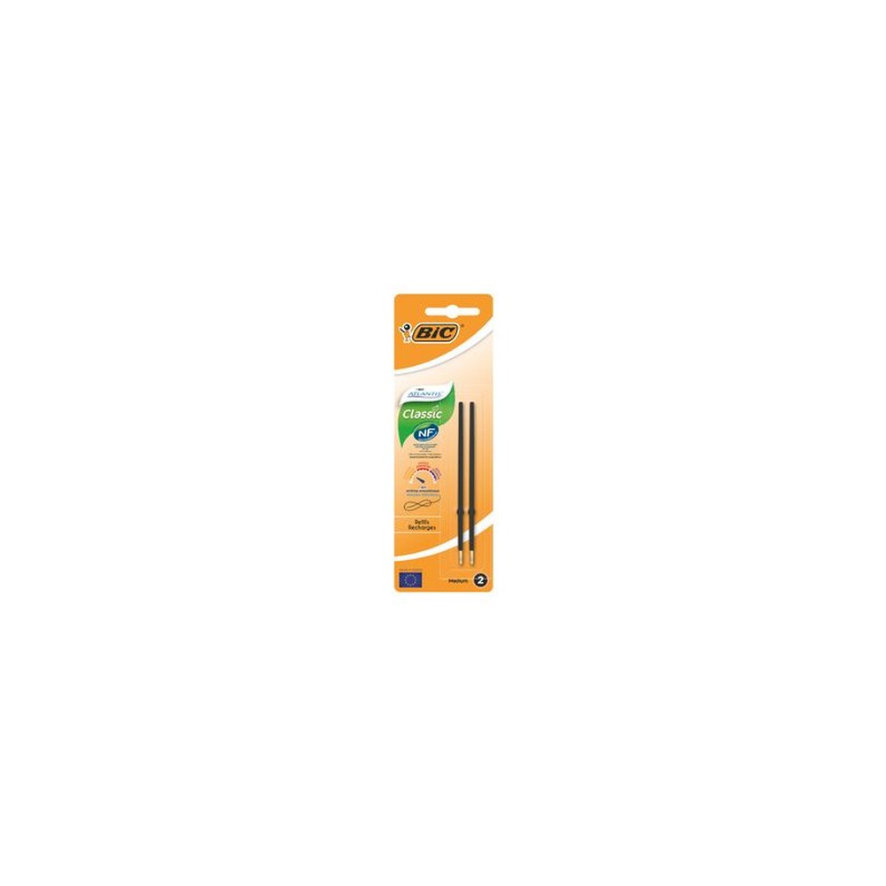 BIC Recharge pour stylo à bille Atlantis Classic, M, noir