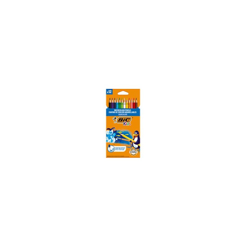 BIC KIDS Crayons de couleur aquarellables Aquacouleur, étui