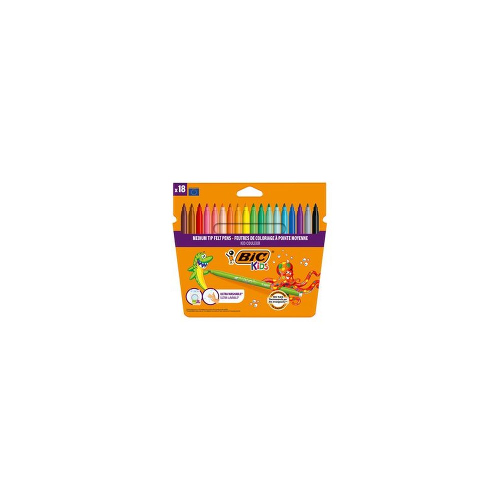 BIC KIDS Feutre Kid Couleur medium, étui en carton de 18