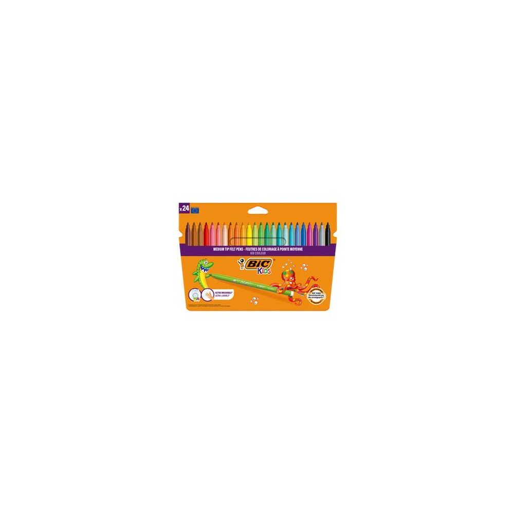 BIC KIDS Feutre Kid Couleur medium, étui en carton de 24