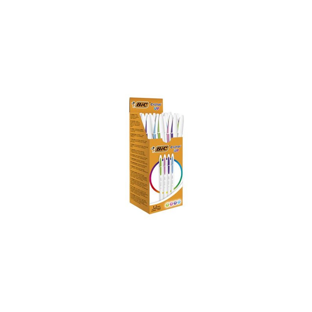 BIC Stylo bille Cristal Up Fashion, assorti, carton de 20