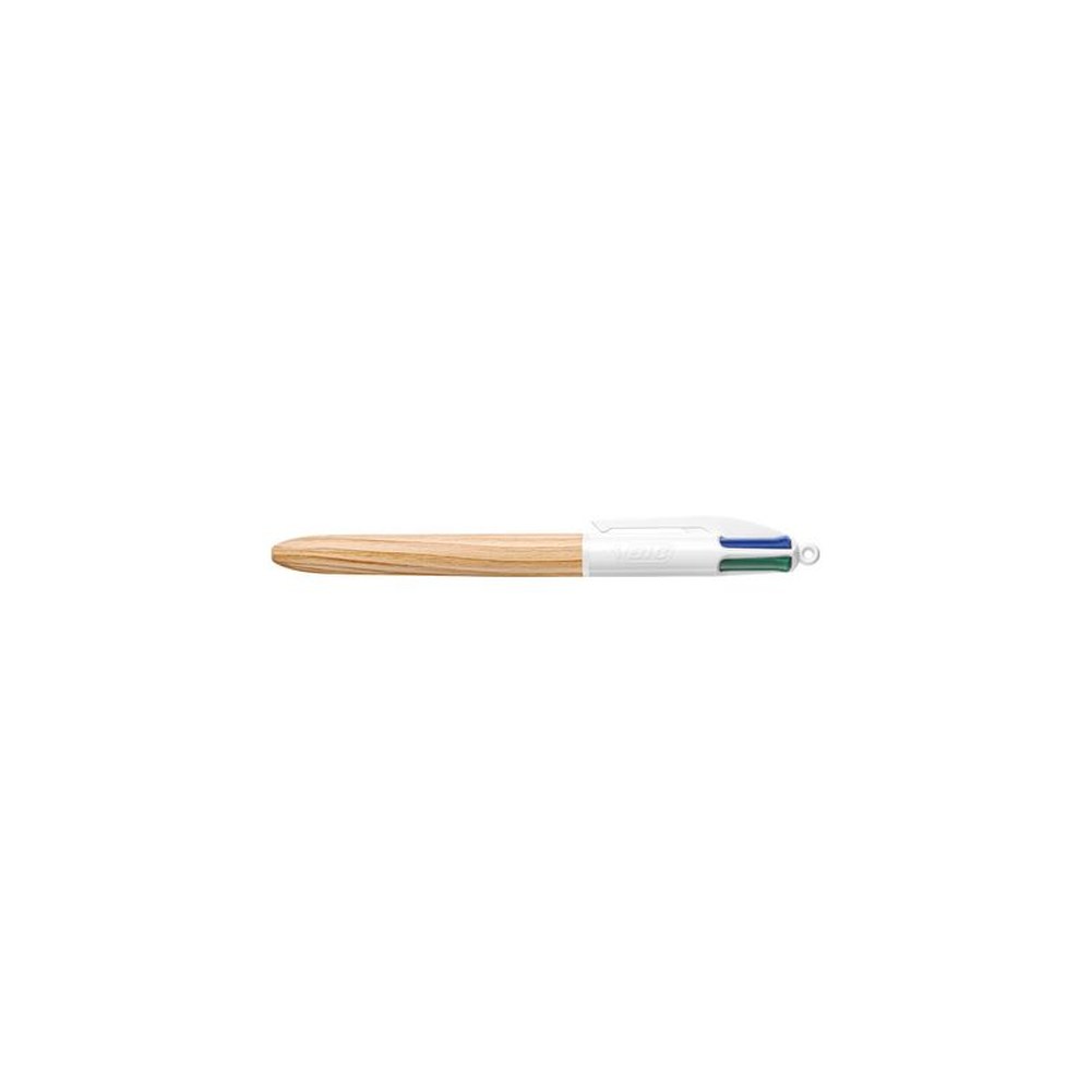 BIC Stylo à bille rétractable 4Colours Wood Style