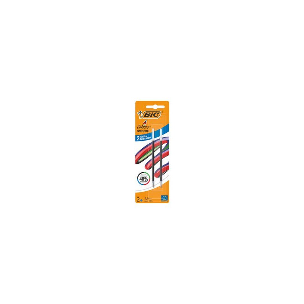 BIC Recharge pour stylo à bille 4 Colours Smooth, S, noir