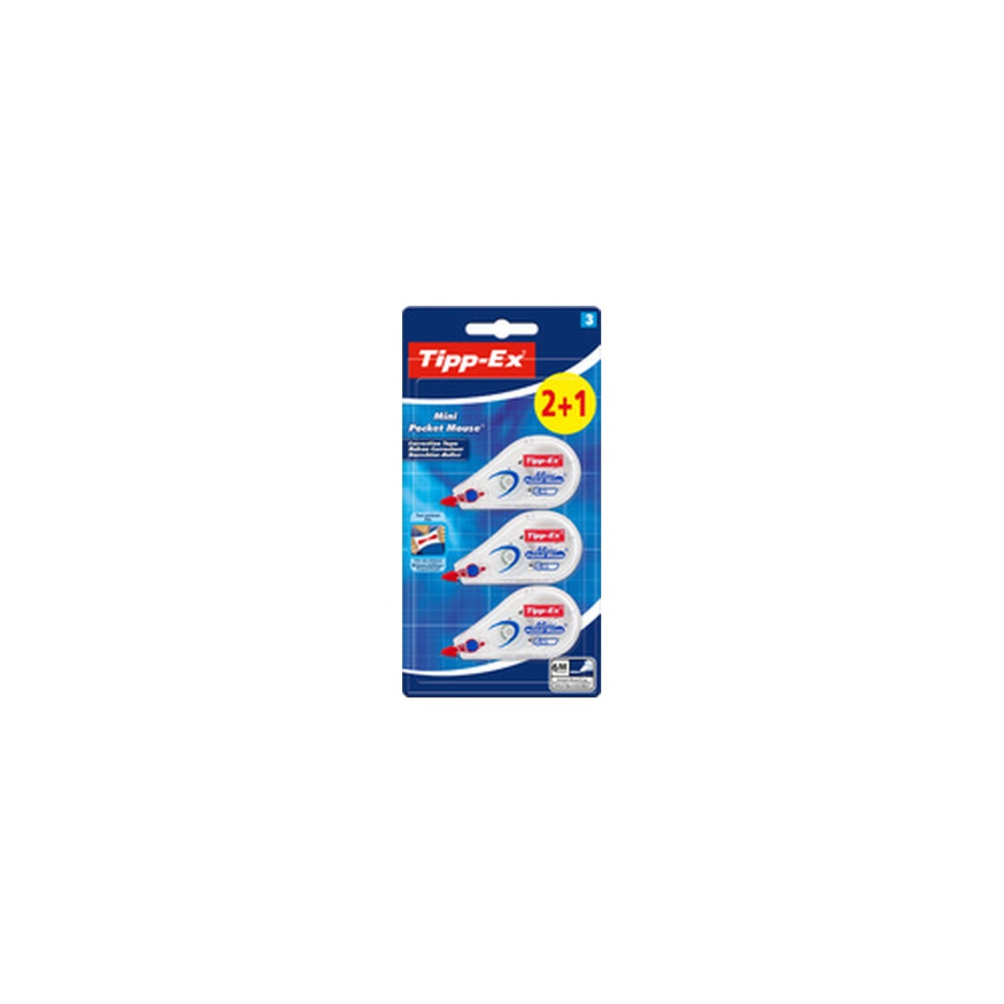 Tipp-Ex Roller correcteur Mini Pocket Mouse, 5 mm x 6 m, 2+1