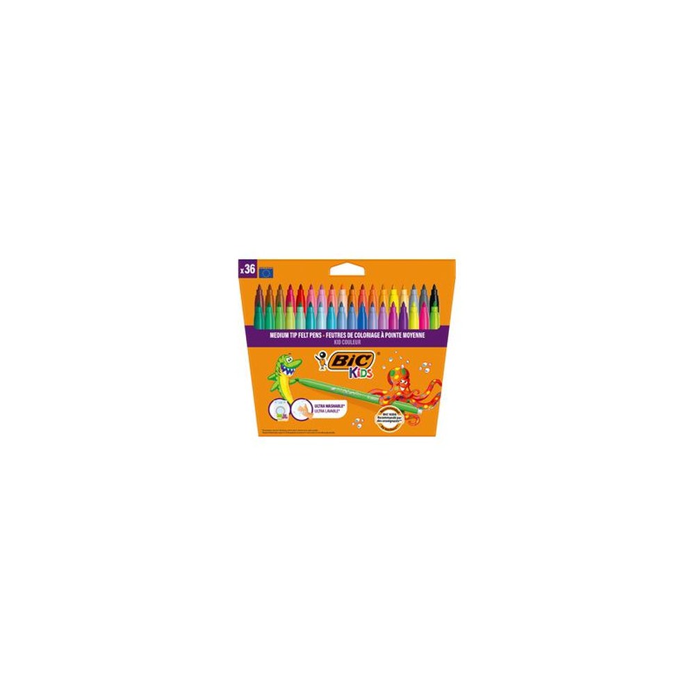 BIC KIDS Feutre Kid Couleur medium, étui en carton de 36