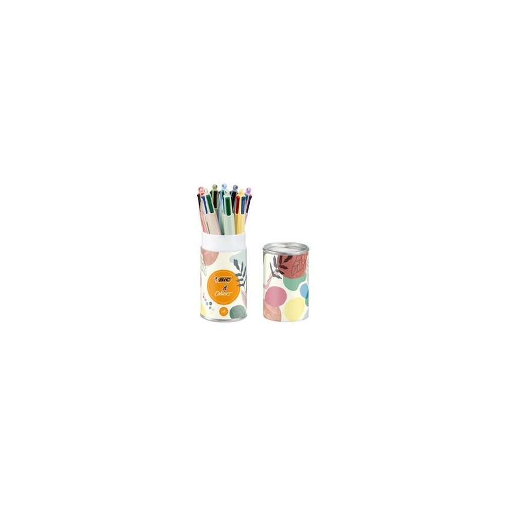 BIC Stylo à bille 4 Colours Mineral Tones, boîte de 8