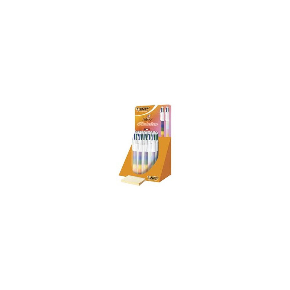 BIC Stylo à bille 4 Colours Rainbow Mix, présentoir de 30