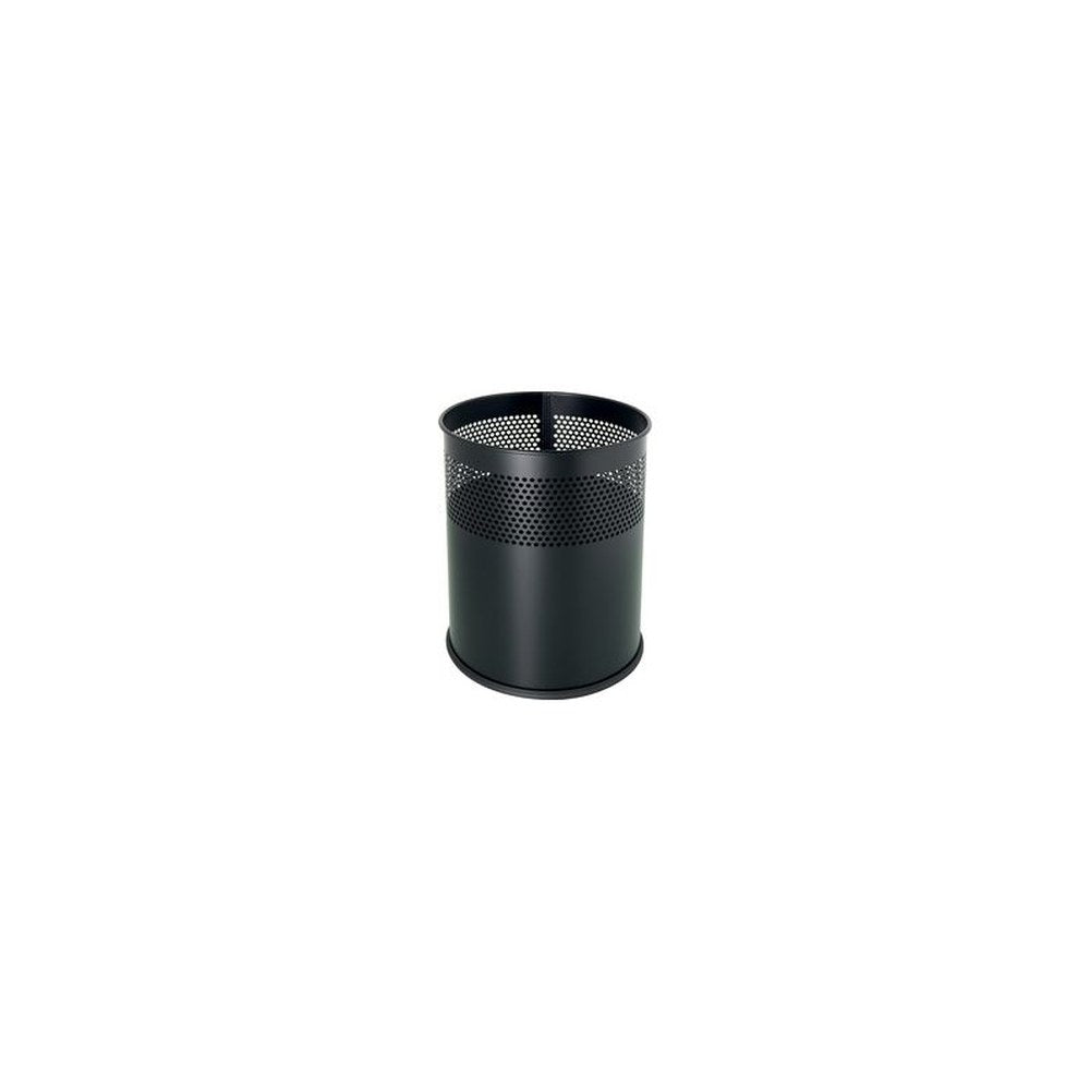 helit Corbeille à papier en acier "the dot", 15 L, noir