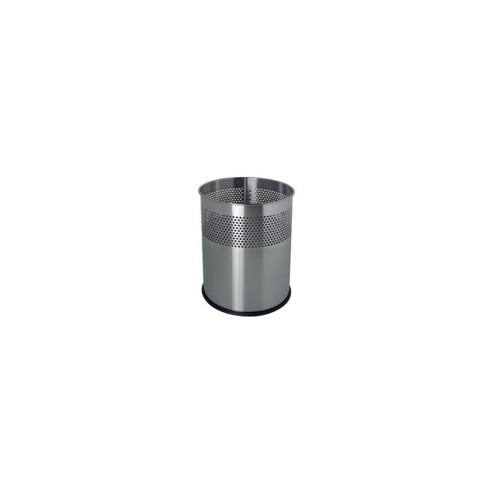 helit Corbeille à papier en acier "the dot", 15 L, argent
