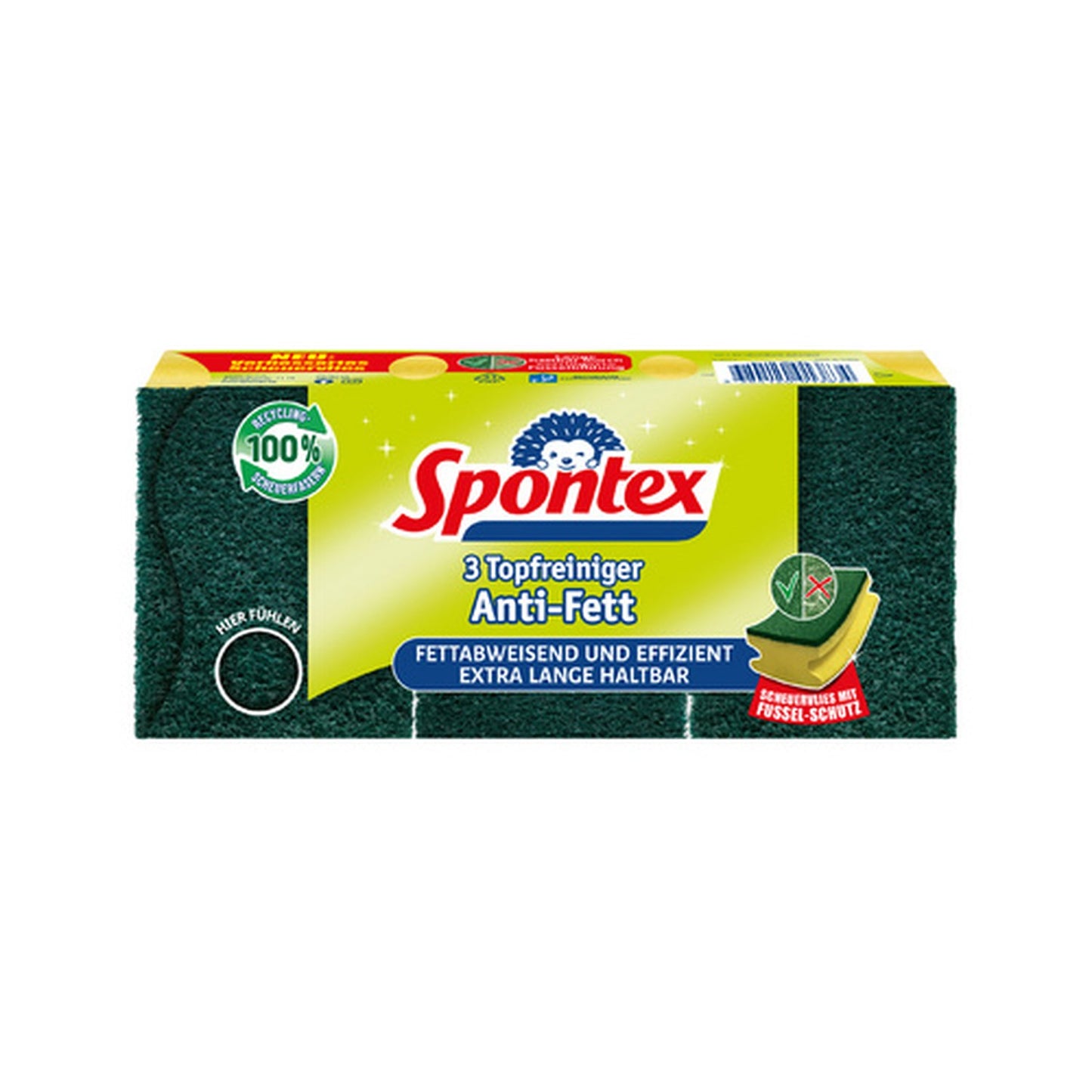 Spontex Éponge Anti-Gras, pack de 3