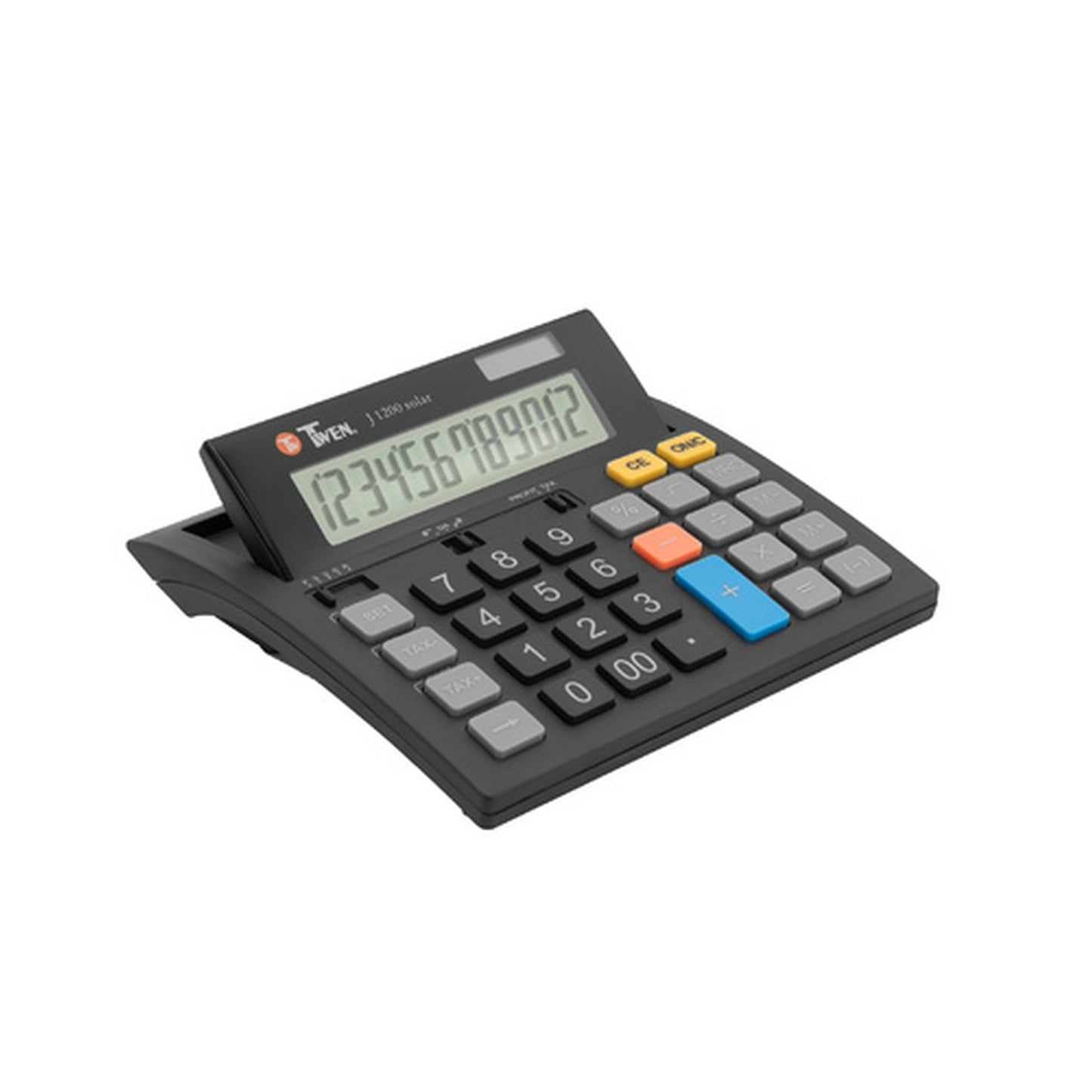 TWEN Calculatrice de bureau J-1200 solar, 12 carac.
