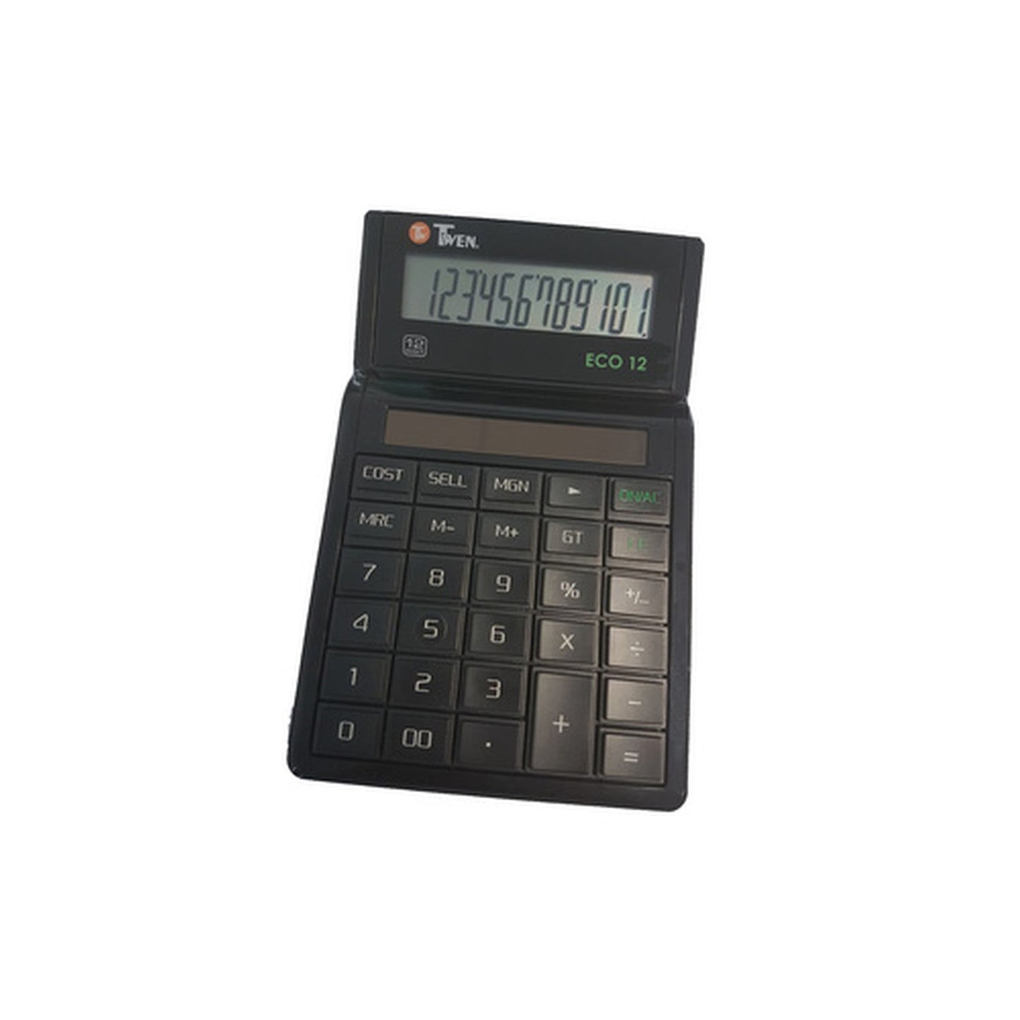 TWEN Calculatrice de bureau ECO 12, écran LCD à 12 chiffres,