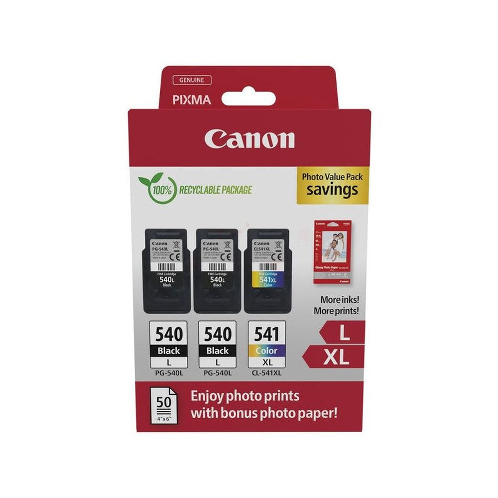 Cartouches d'origines Canon 5224B015 / PG-540L+CL-541XL - multipack 3 couleurs : noire, multicouleur