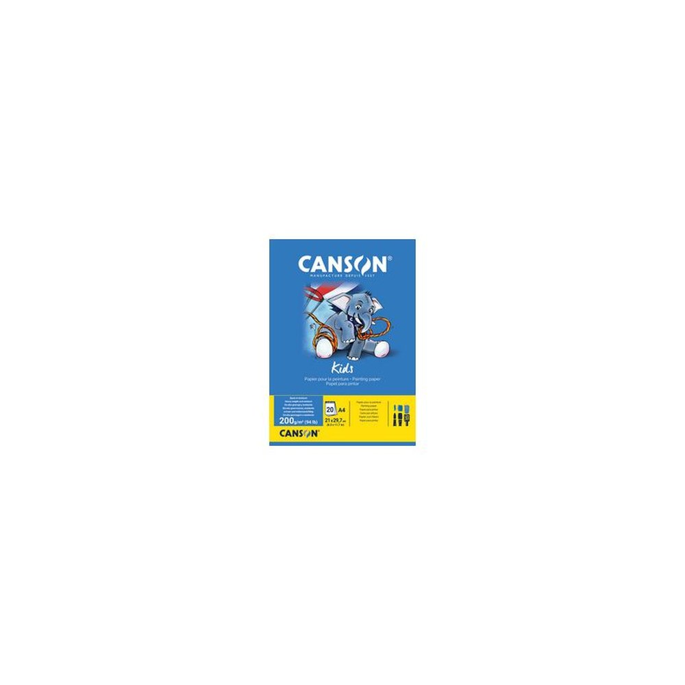 CANSON Bloc de papier pour la peinture Kids, A4, 200 g/m2