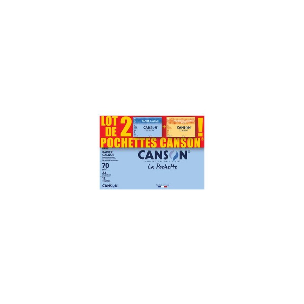 CANSON Papier calque & papier millimétré, lot de 2