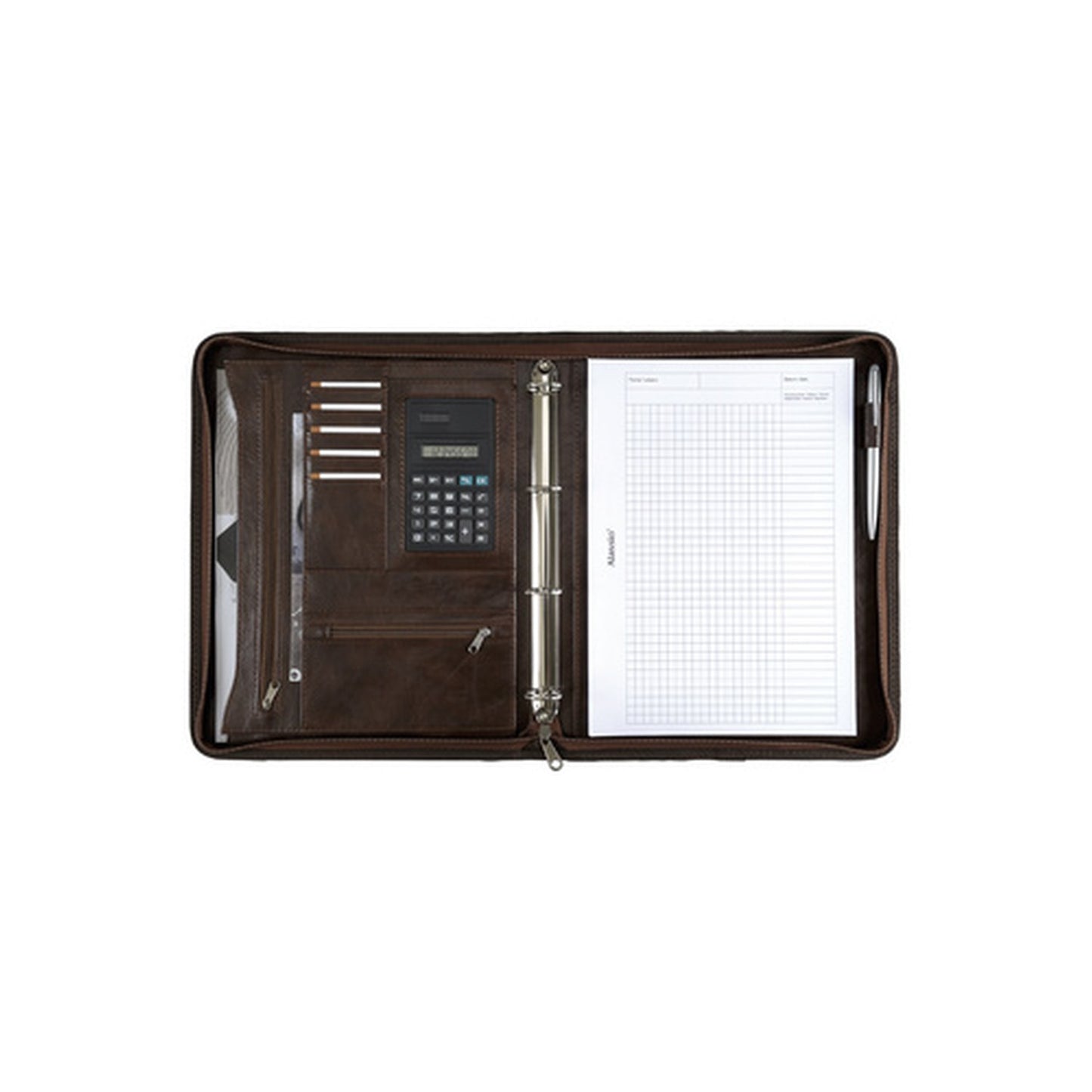Alassio Serviette classeur "MASSA", A4, similicuir, marron