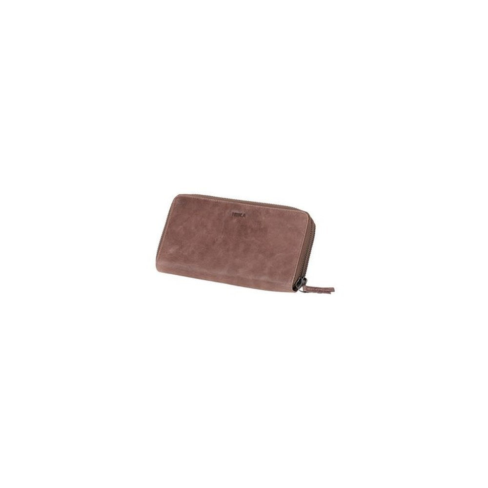 MIKA Portefeuille pour dames, en cuir, couleur : gris-brun