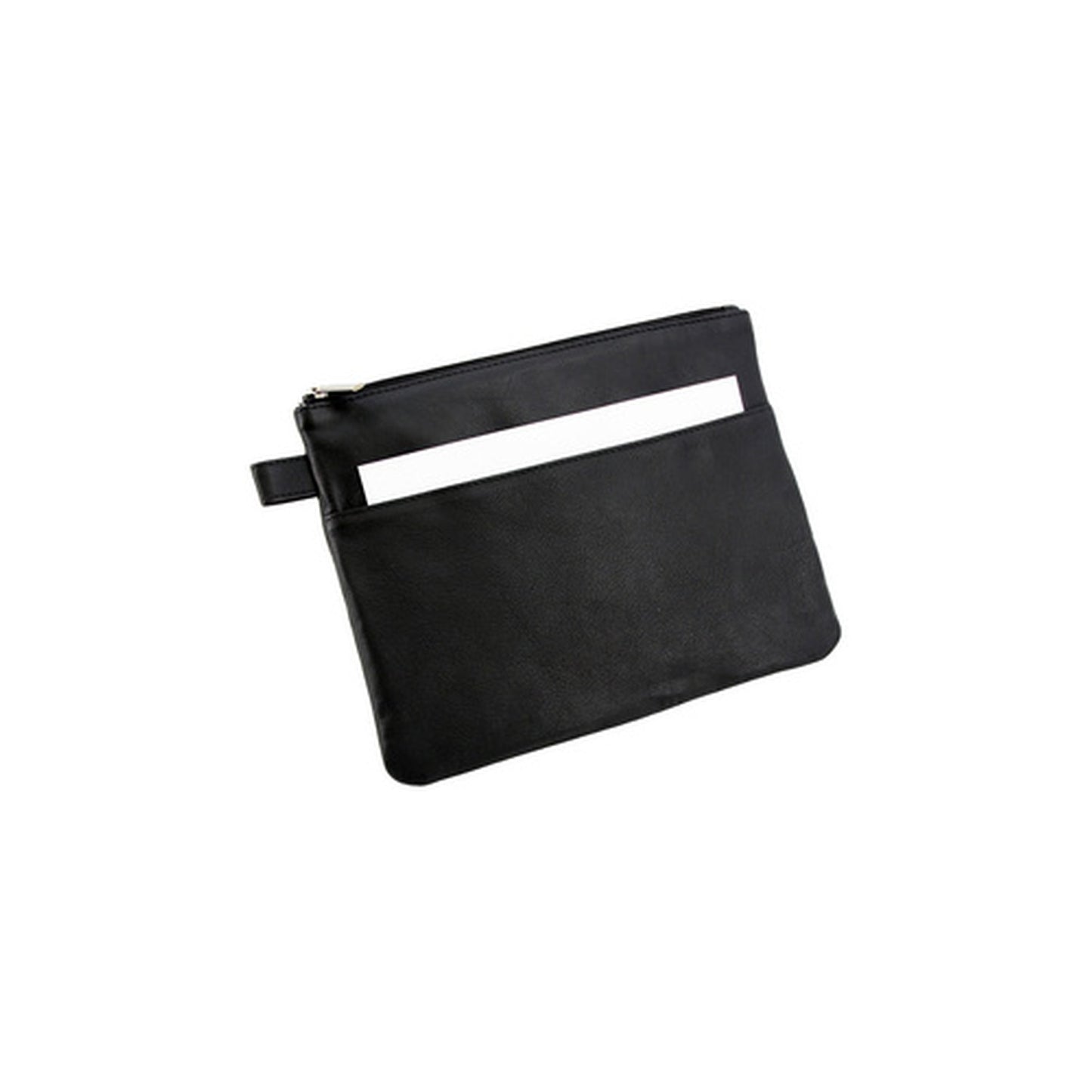 Alassio Sac de banque avec poche avant, cuir, noir