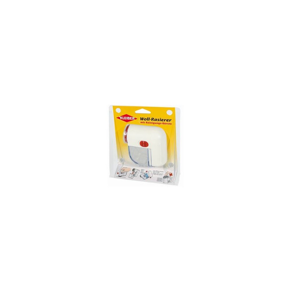 KLEIBER Mini rasoir anti-peluches, sans câble, blanc/rouge