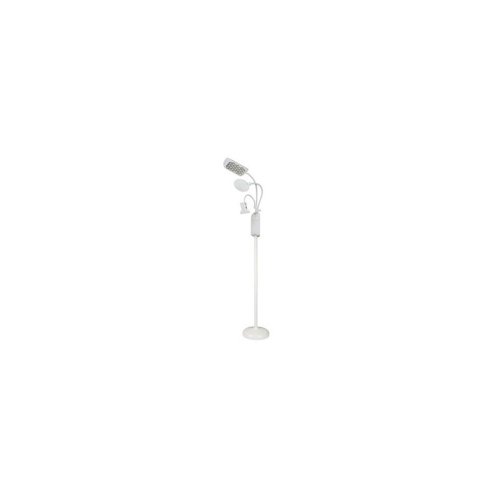KLEIBER Lampe LED sur pied avec pince & loupe, blanc