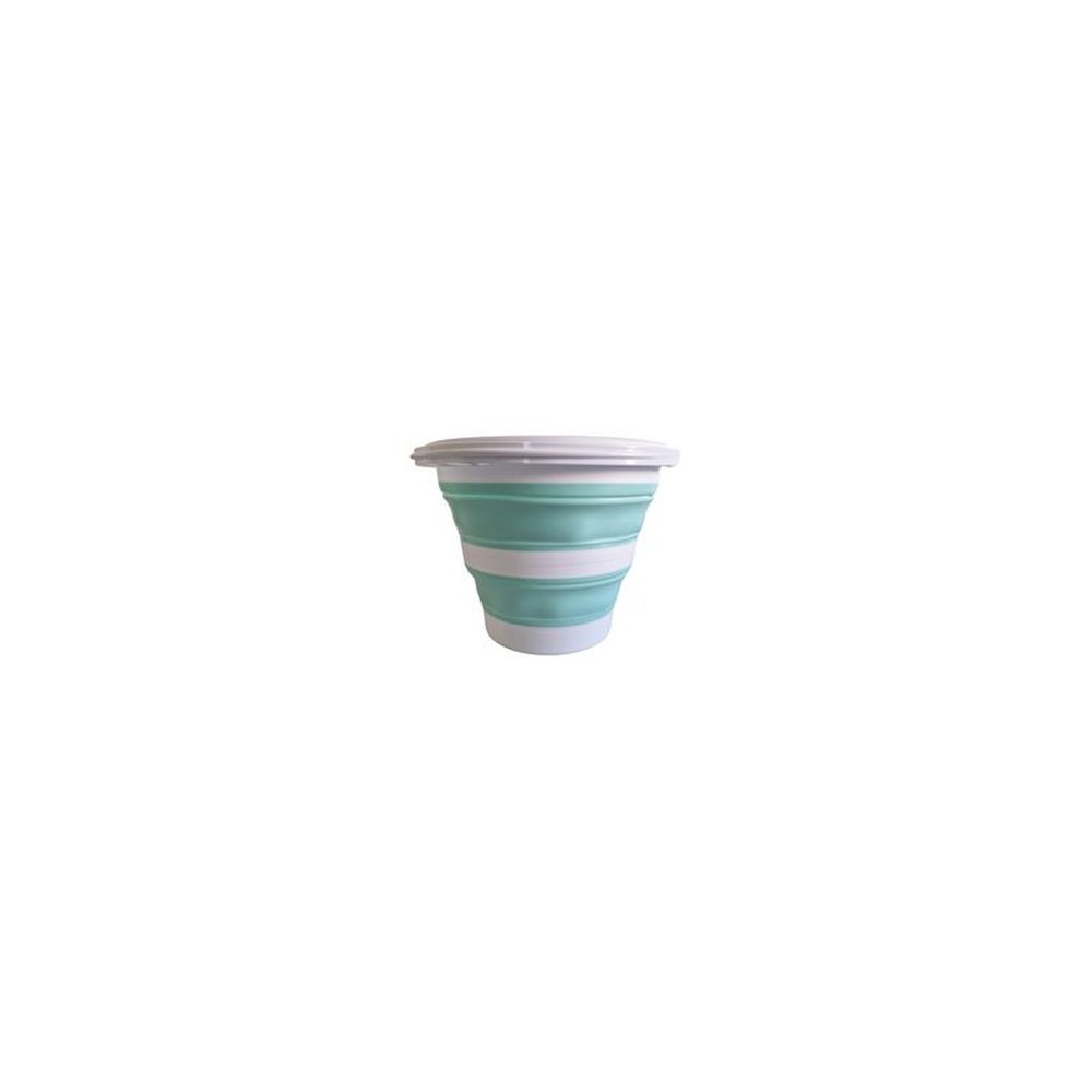 Linden Berg Seau, pliable, rond, 10 litres, turquoise/blanc