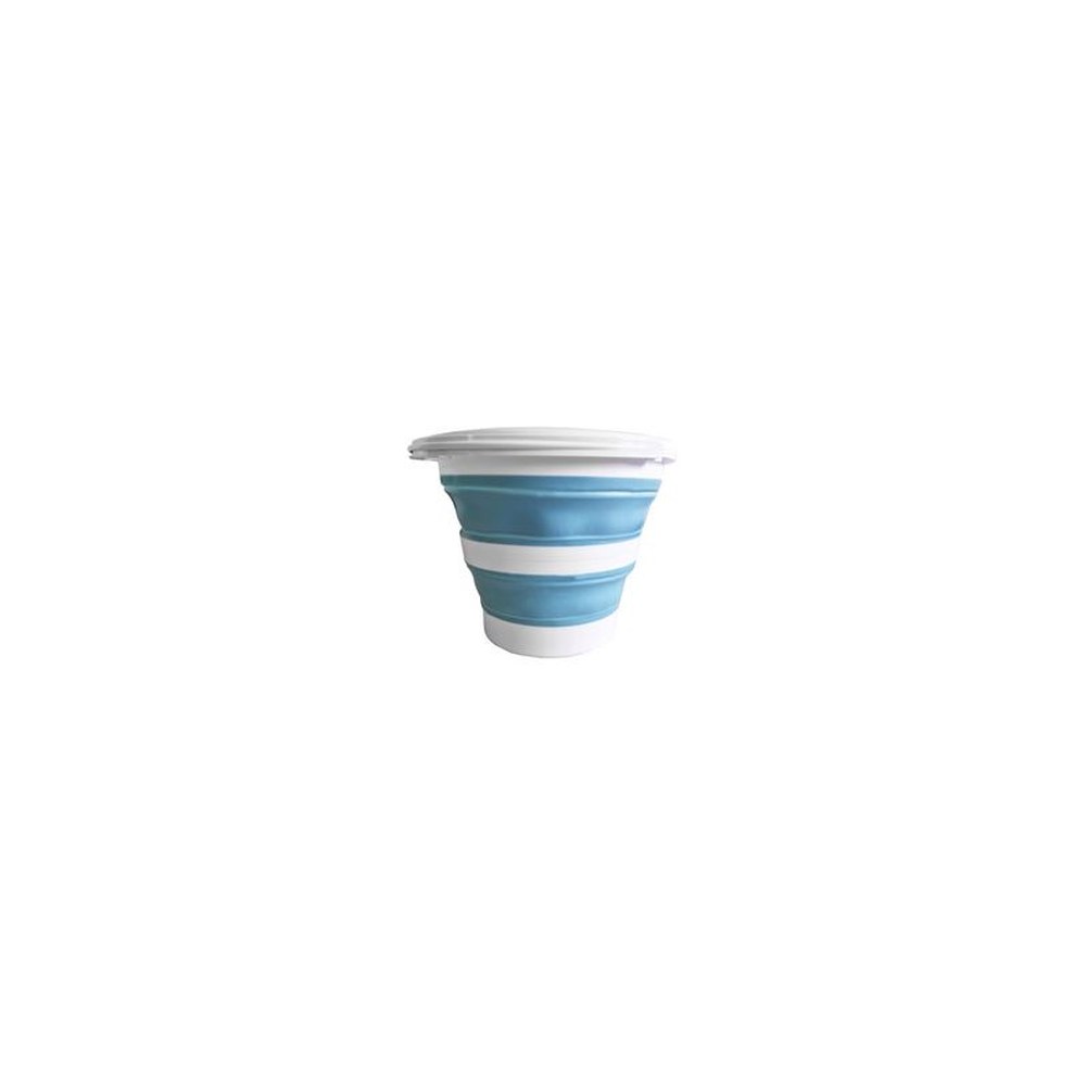 Linden Berg Seau, pliable, rond, 10 litres, bleu/blanc