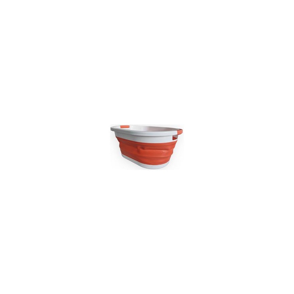 Linden Berg Corbeille à linge, pliable, orange/blanc
