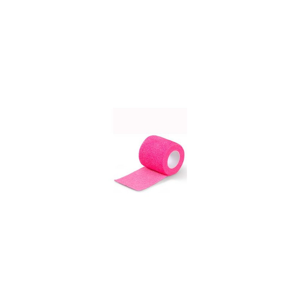 HARO Bande de fixation élastique, 50 mm x 4,5 m, rose vif