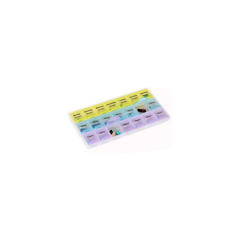 HARO Pilulier semainier, pour 7 jours, 3 cases, multicolore