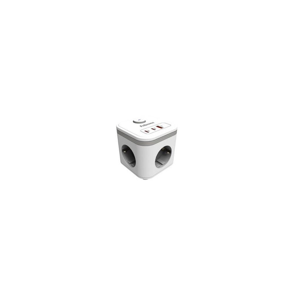 Fellowes Steckdosenwürfel Power Cube, Typ F, weiß