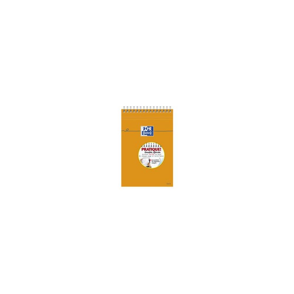 Oxford Bloc-notes, A5, quadrillé, 80 feuilles, reliure