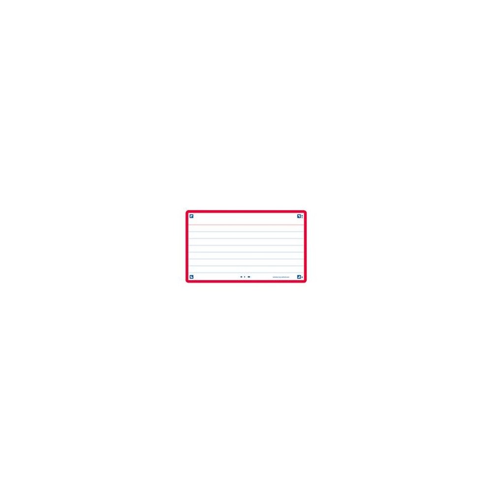 Oxford Fiches "Flash 2.0", 75 x 125 mm, quadrillé, rouge